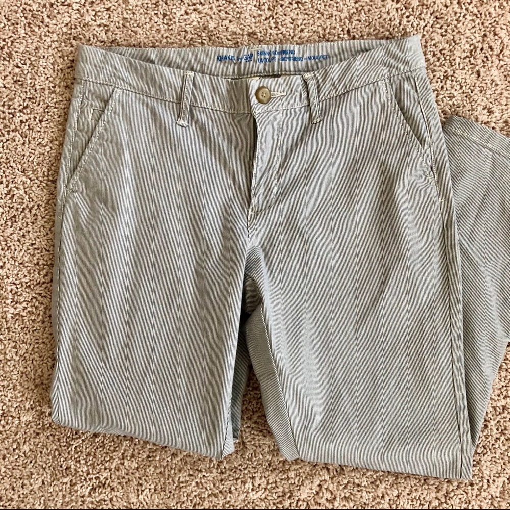 Gap Blue Stripe Skinny Boyfriend Khaki